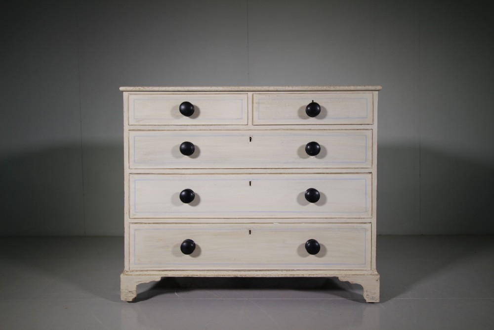 Regency Antique Painted Pine Chest of Drawers