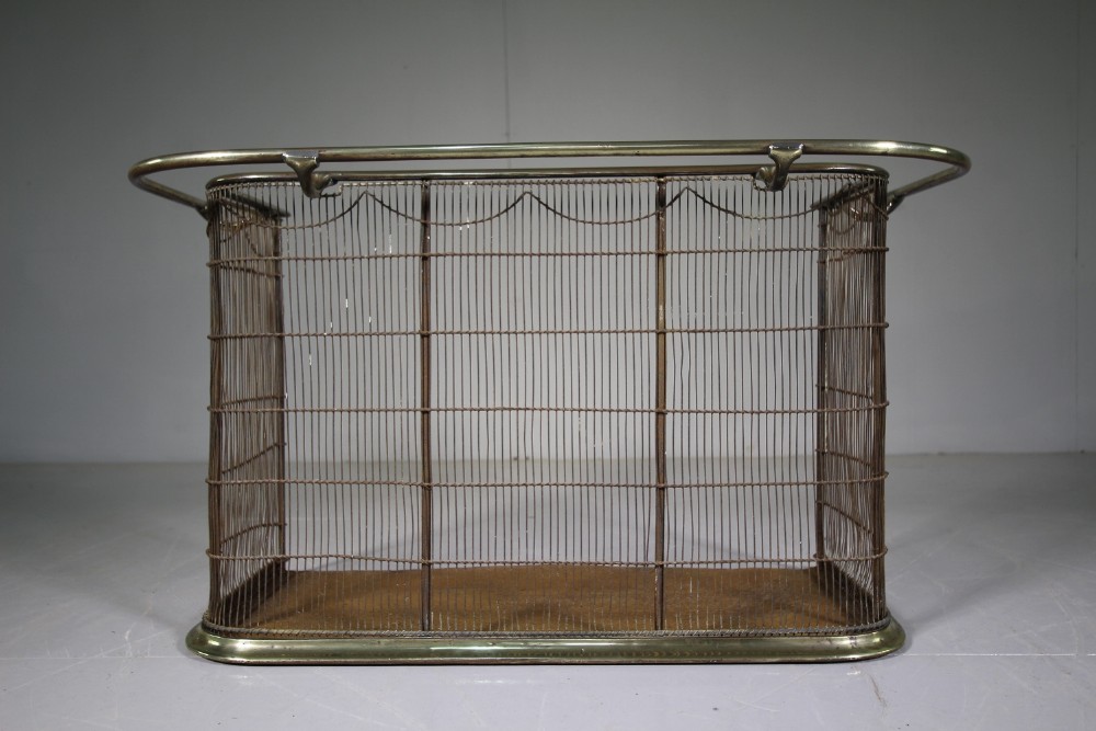 19th Century Antique Brass Fire Guard with Nappy Rail