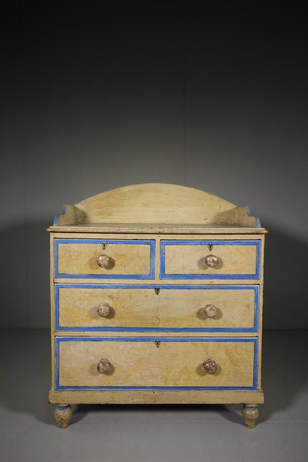 19th Century Original Painted Pine Antique Chest of Drawers