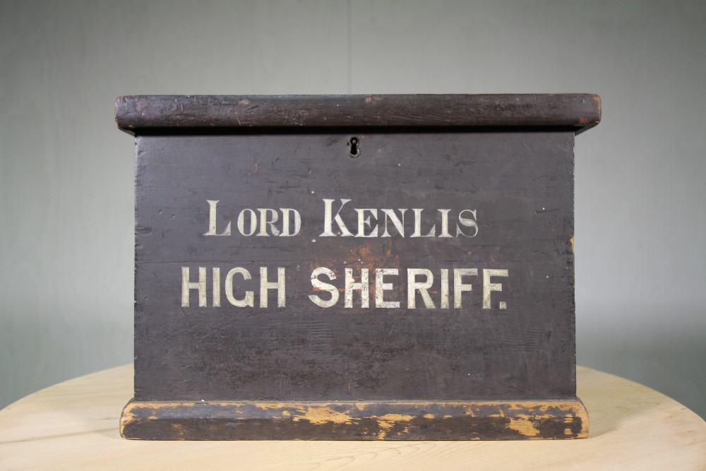 19th Century Antique Painted Pine Deed Box