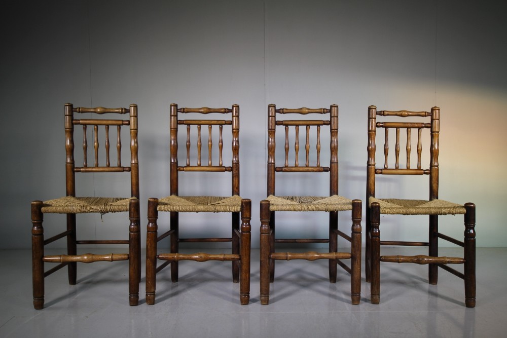 Set of Four Georgian English Antique Dales Dining Chairs