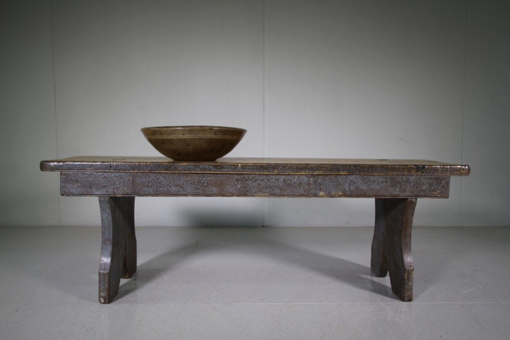 19th Century Antique Pine Bench in Original Paint