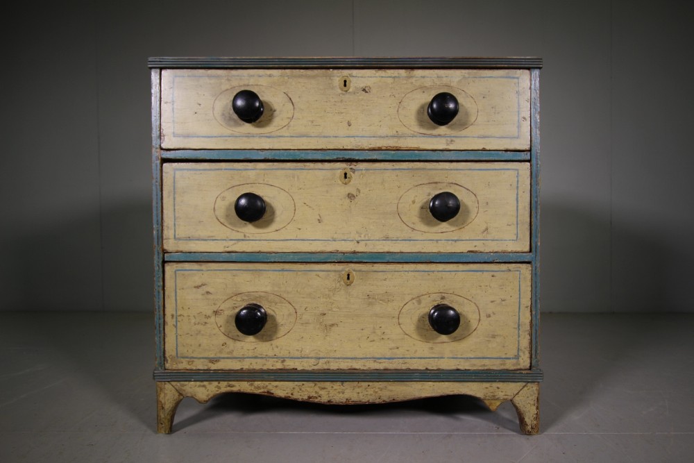Regency Antique Original Painted Pine Chest of Drawers