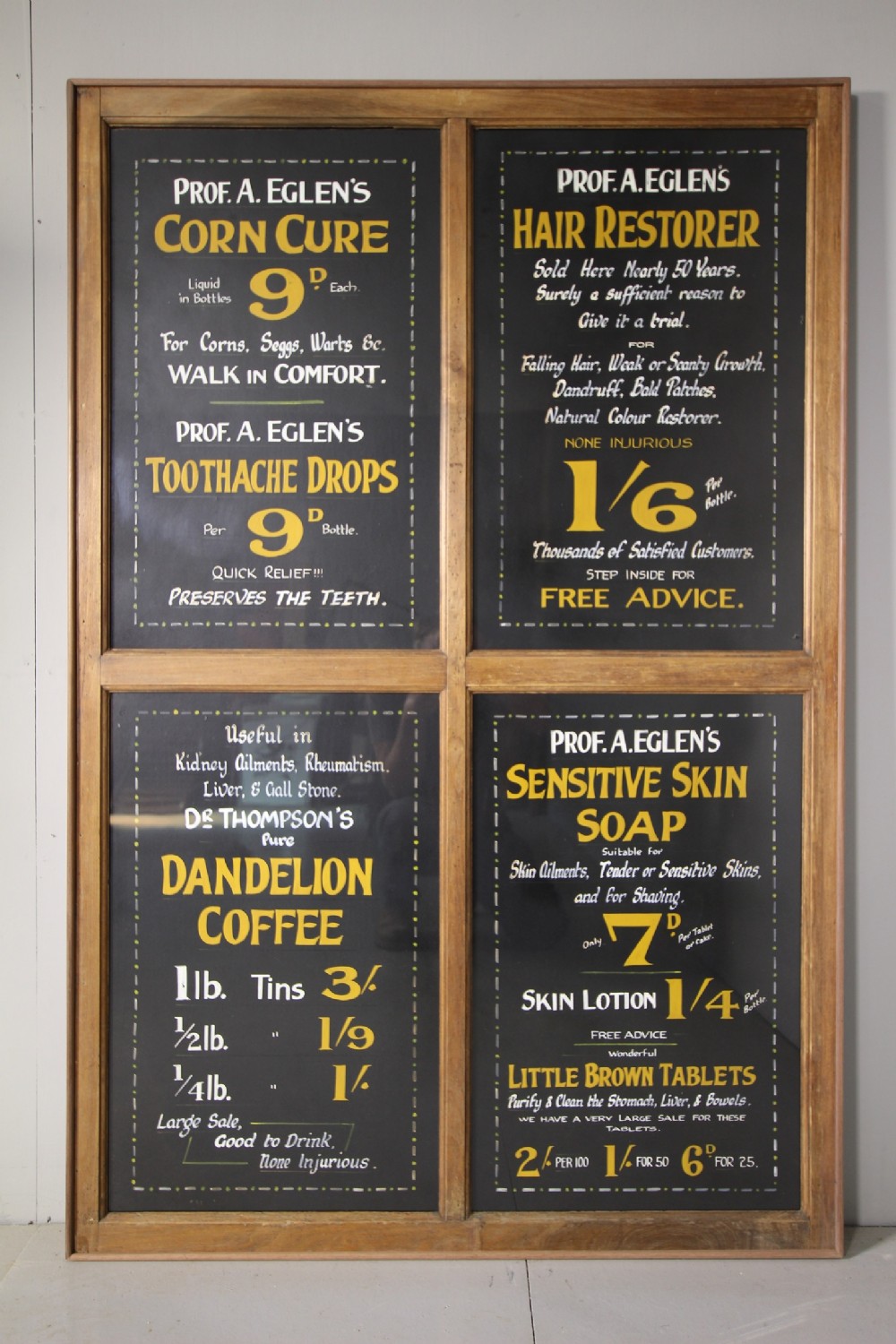 Large Original Hand Painted Antique Chemist Advert