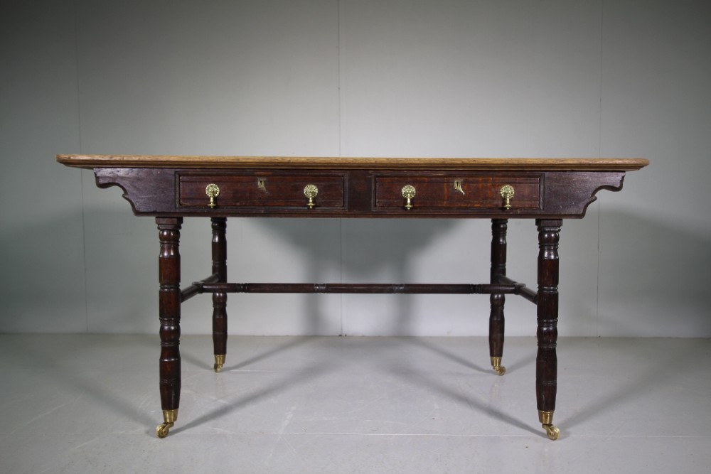 19th Century Antique Oak Desk by Gillow - Labelled