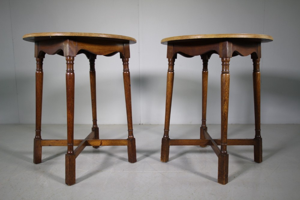 Quality Pair of Edwardian Antique Oak Tables