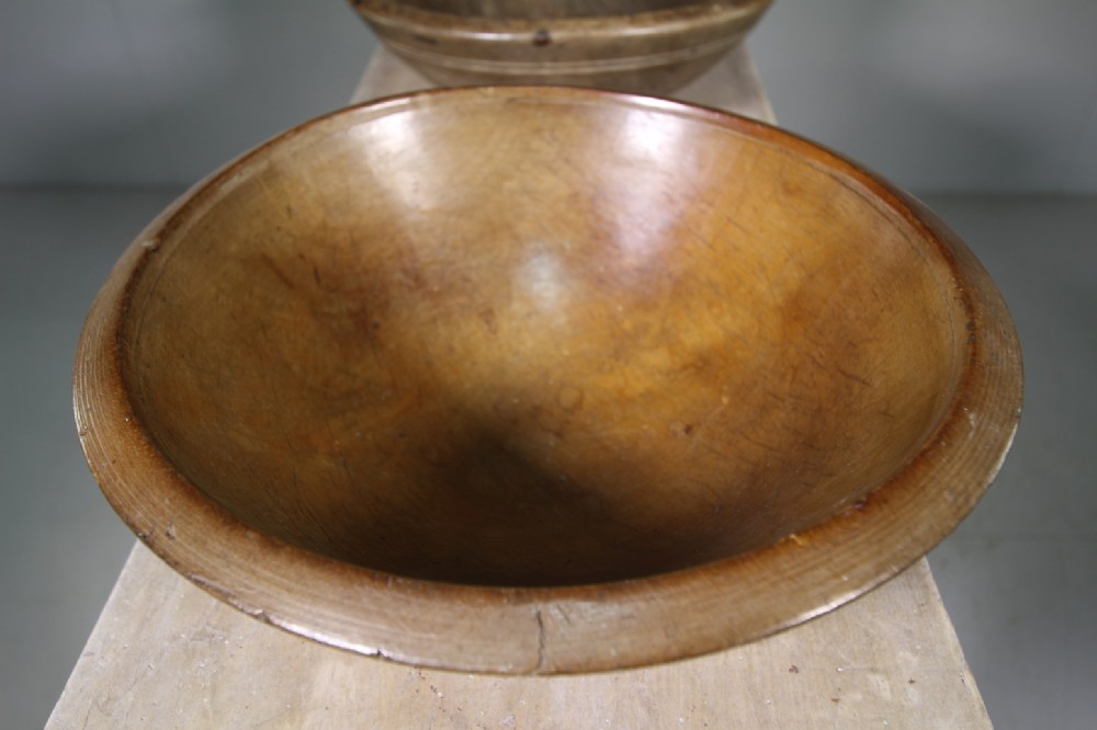 19th Century Antique Sycamore Dairy Bowl