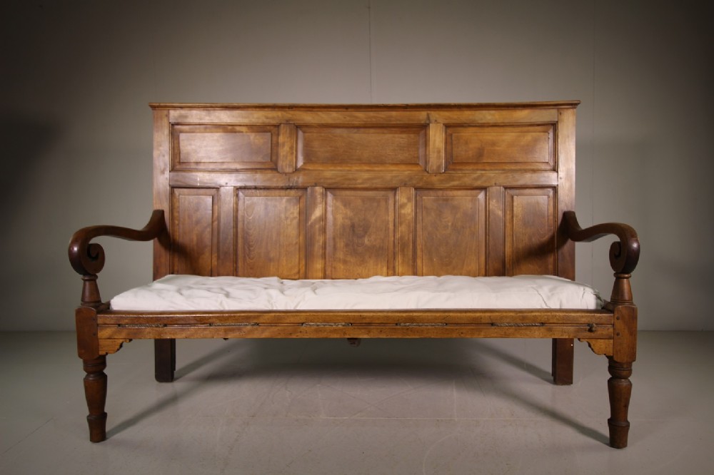 Wonderful Georgian Antique Fruitwood High Back Settle