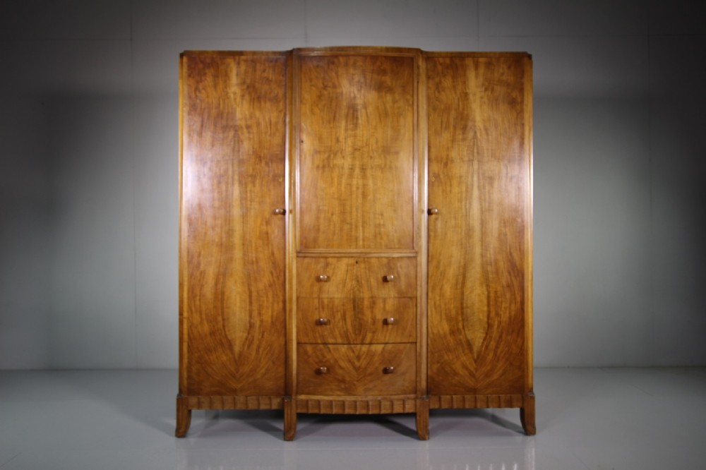 High Quality 1920's Heals Of London Triple Wardrobe