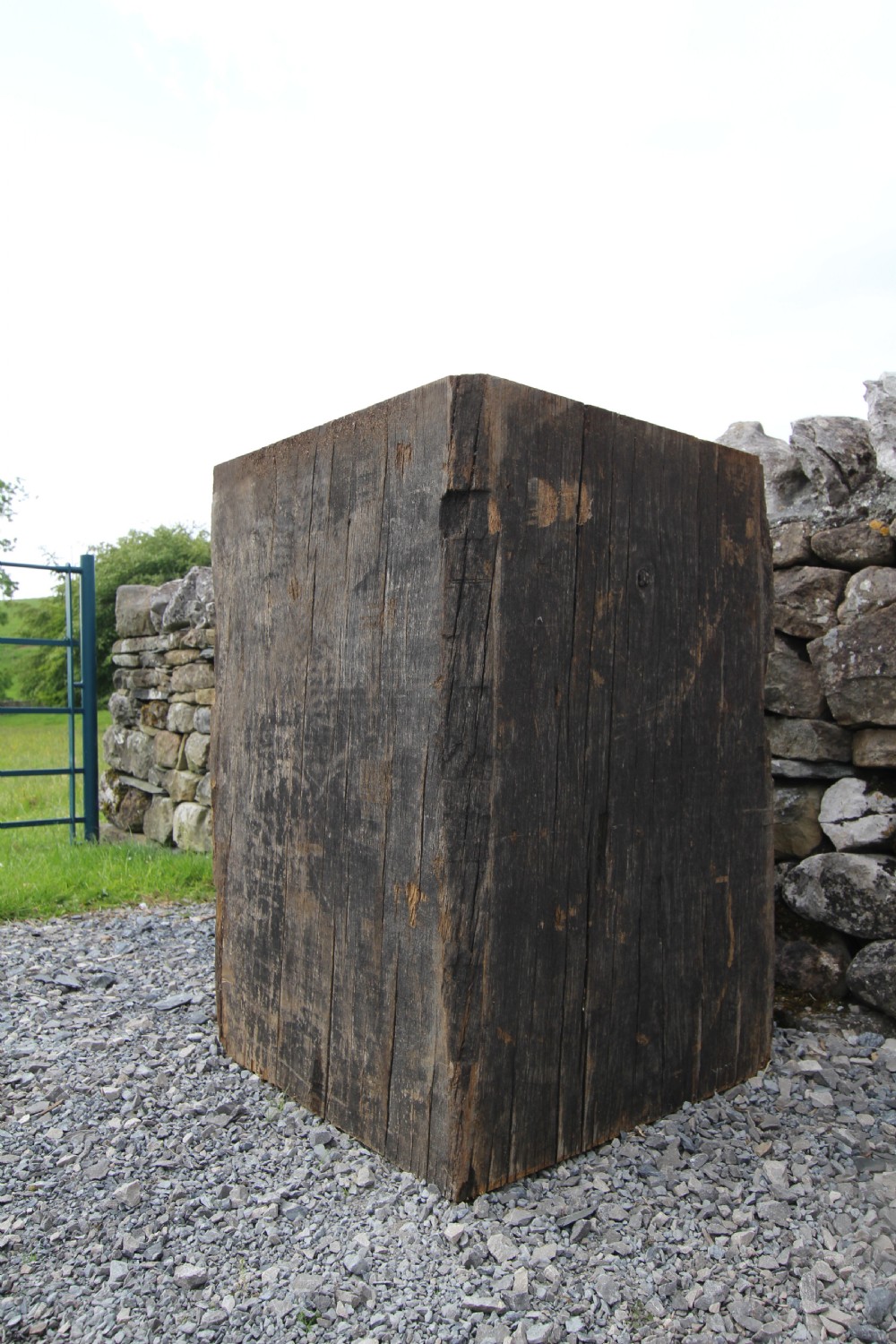 Large English Antique Oak Pedestal Base