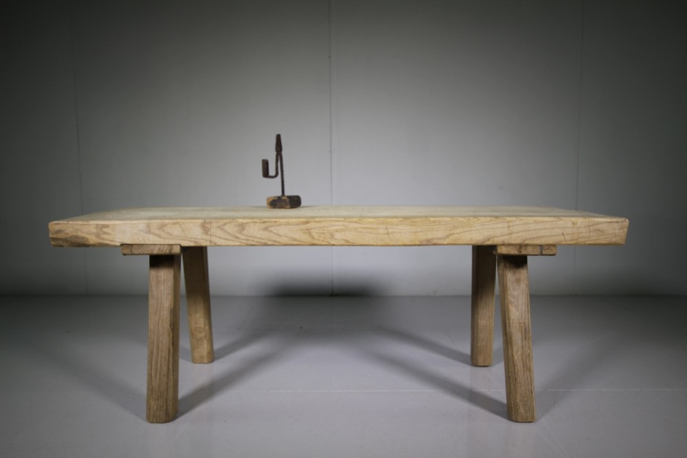 19th Century Antique Elm Pig Bench Table