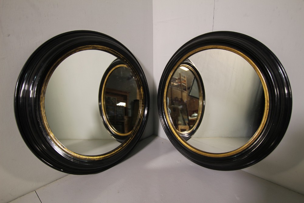 Pair of 19th Century Antique Ebonised Wall Mirrors