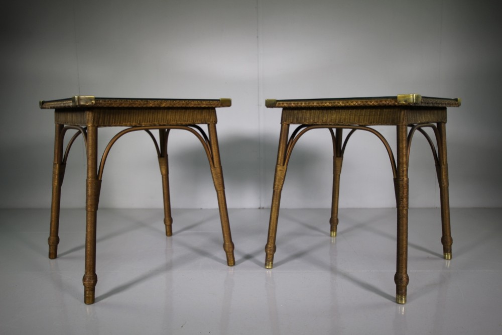 Pair of 1930's Lloyd Loom Side  Tables 