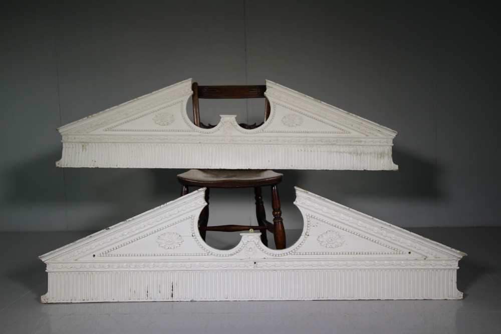 Pair of 19th Century Antique Painted Pine Overdoors