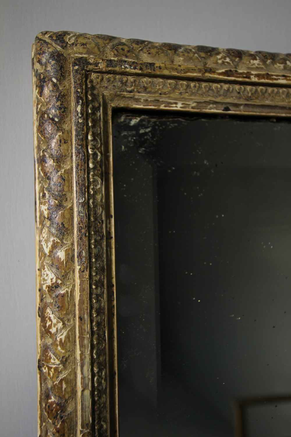 Beautiful Large English Antique Gesso Wall Mirror View V