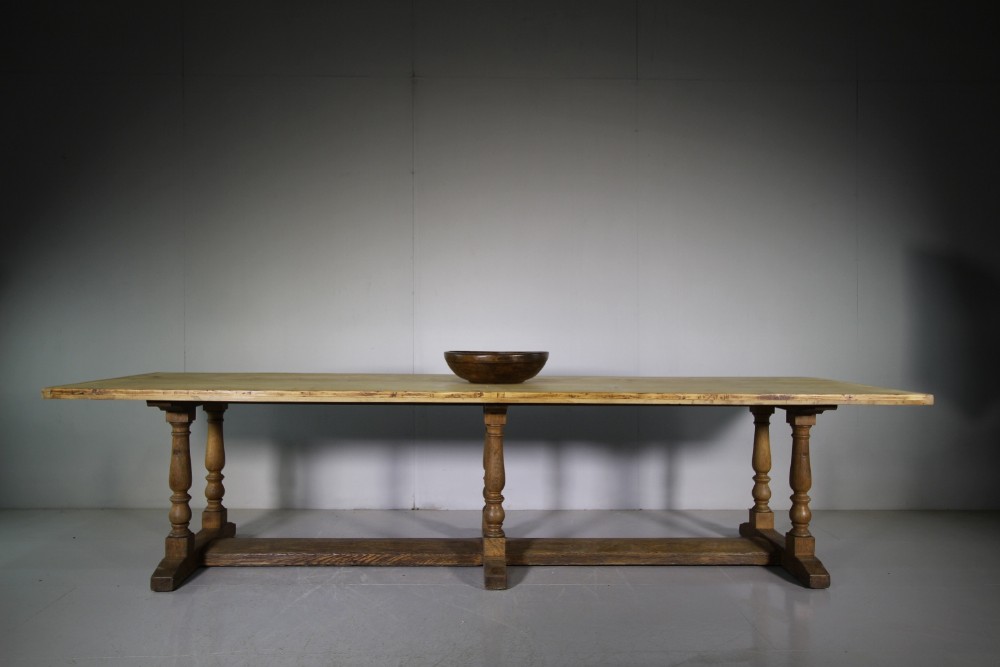 Huge English 19th Century Antique Oak Dining Table