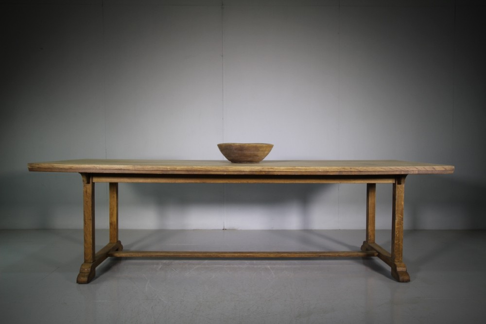 English Edwardian Antique Oak Dining Table -Large