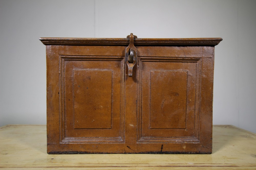 English Antique Cast Iron Coffer Safe & Lock