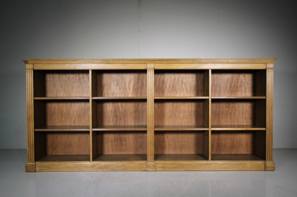 Large English 19th Century Antique Oak Open Bookcase