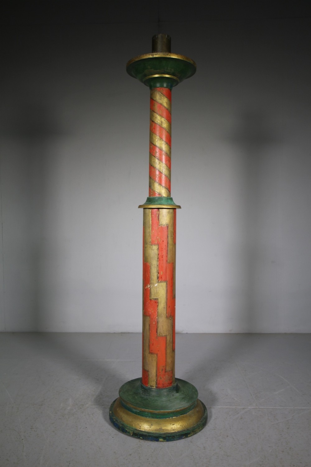 Huge Antique Candlestick in Original Paint