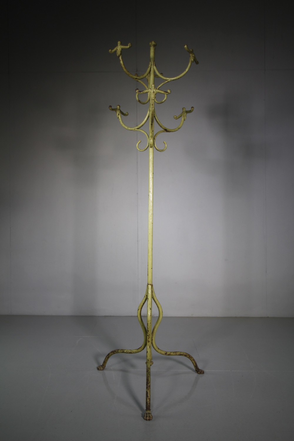 Edwardian Antique Iron Coat Stand on Lion's Paw Feet