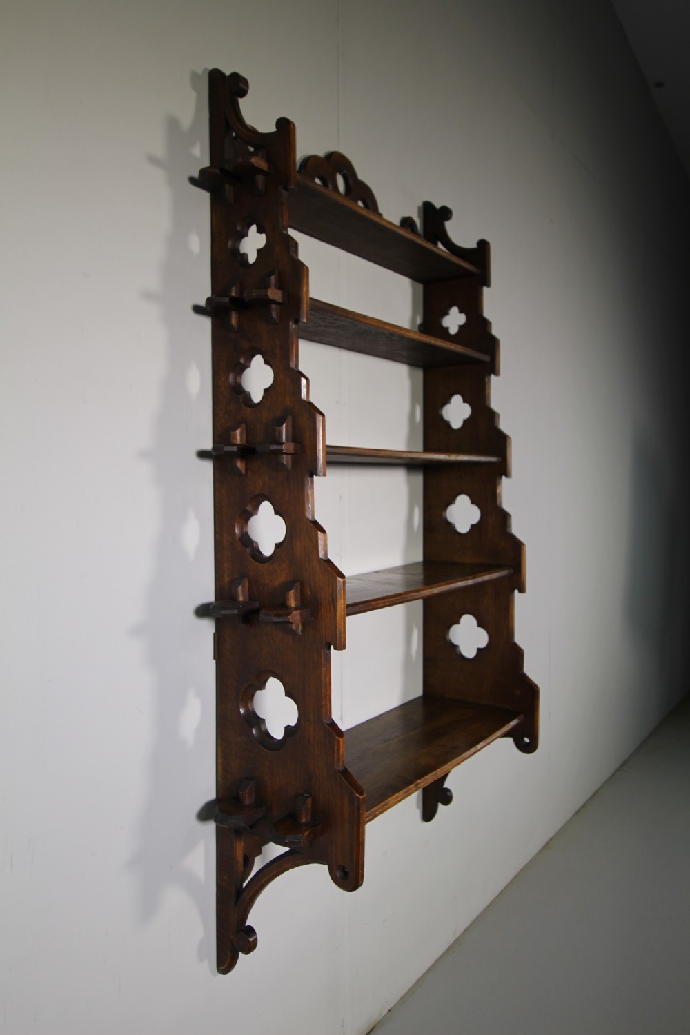 Large English 19th Century Antique Oak Wall Shelves