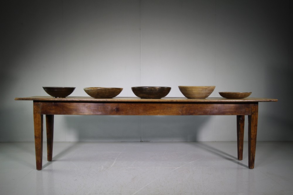 Long Narrow French Fruitwood Antique Server Table