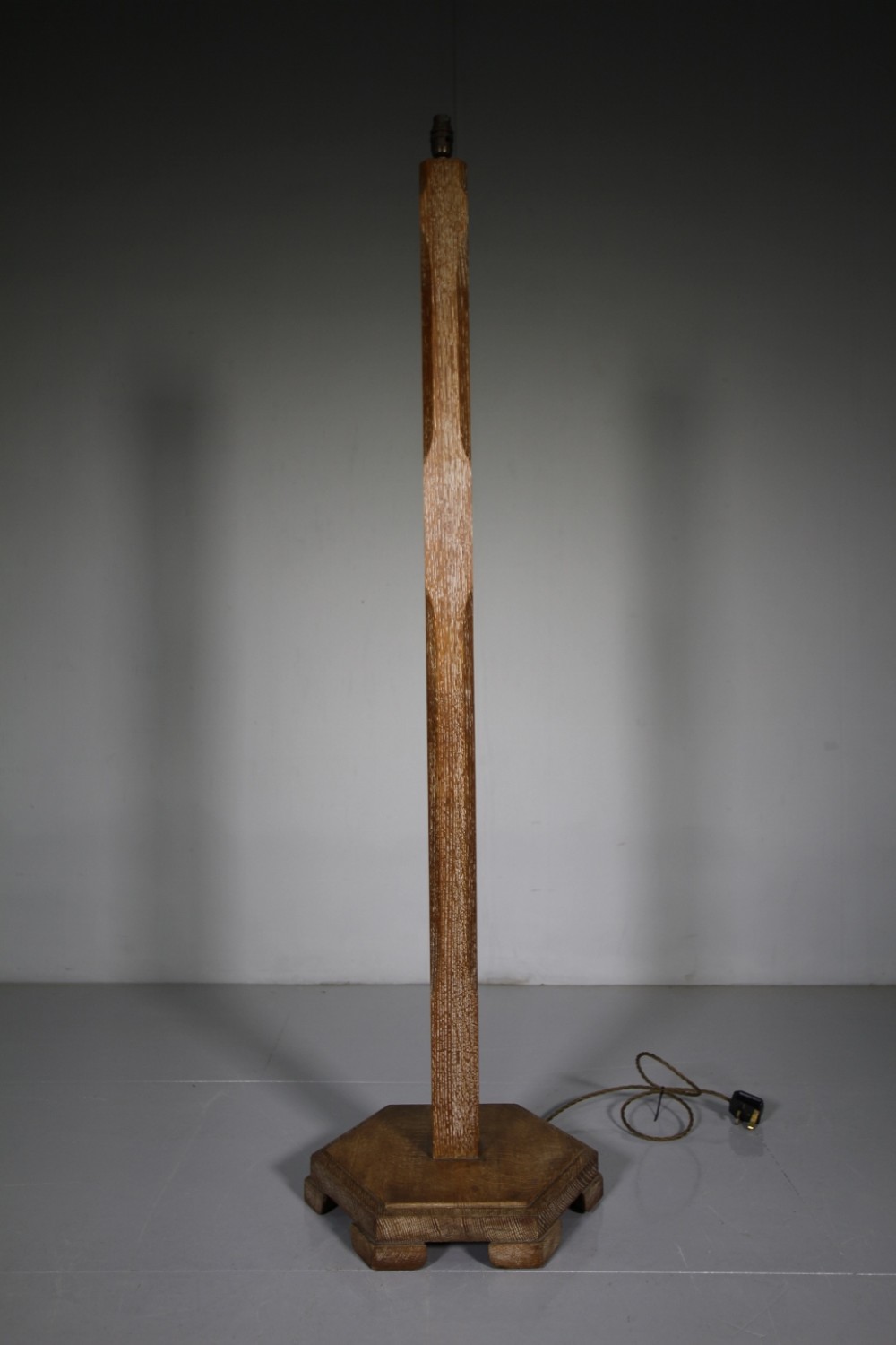 Heals of London 1930's Oak Standard Lamp - Re-wired