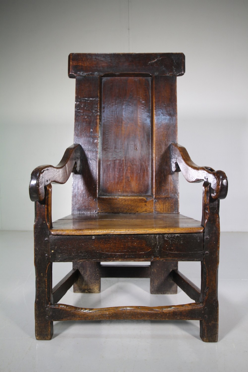 Honest 17th Century English Antique Oak Wainscott Chair