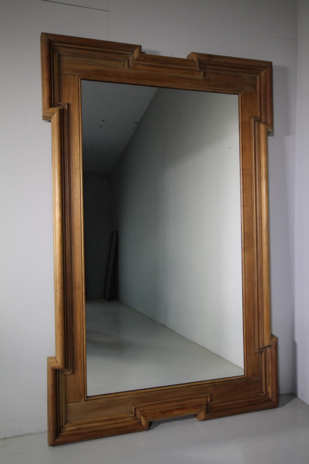 Huge English Antique Walnut Mirror
