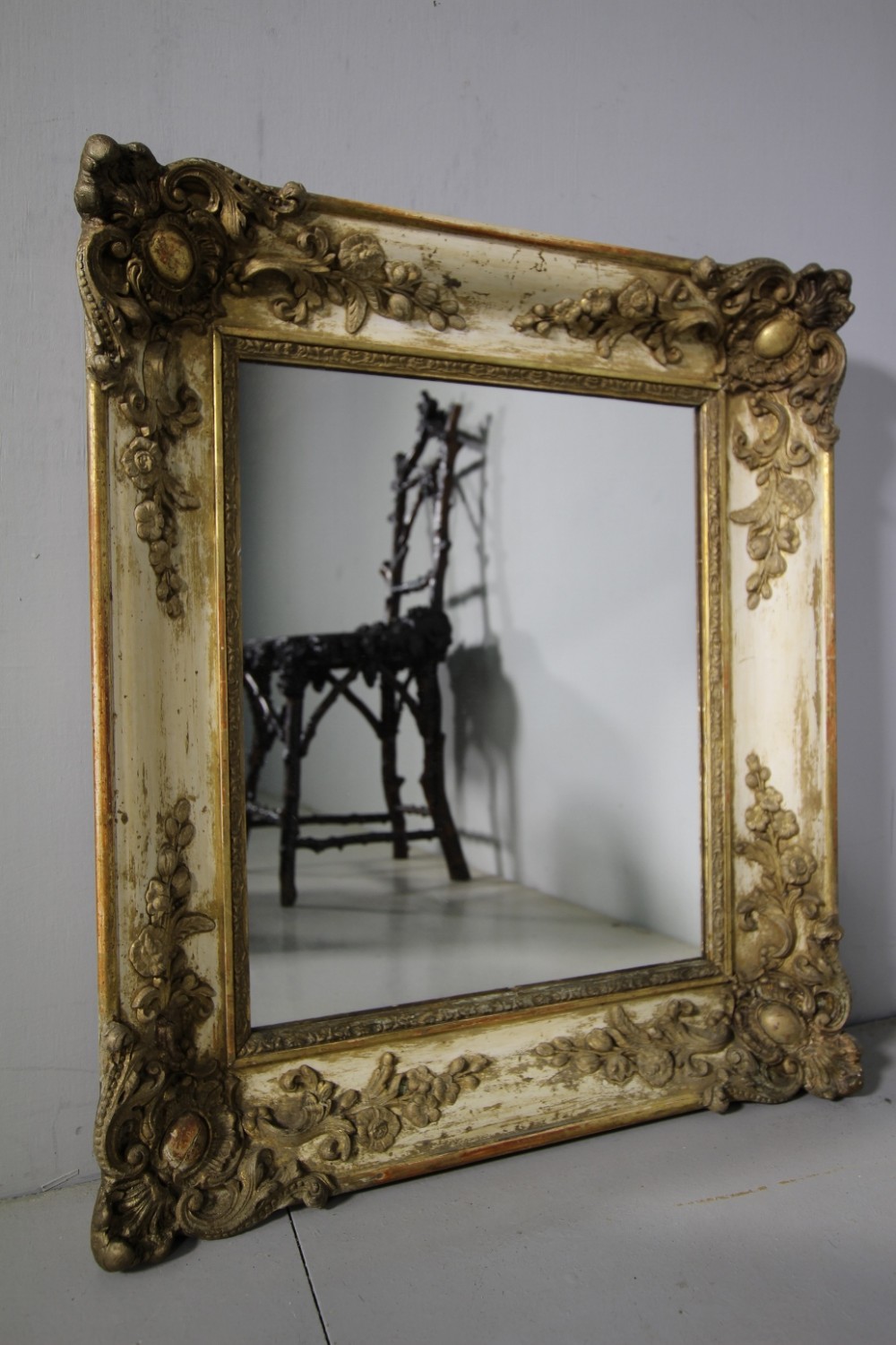 19th Century Antique Original Paint & Gilt Mirror