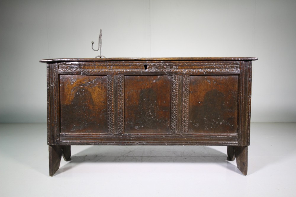 Honest Antique 17th Century English Period Oak Coffer