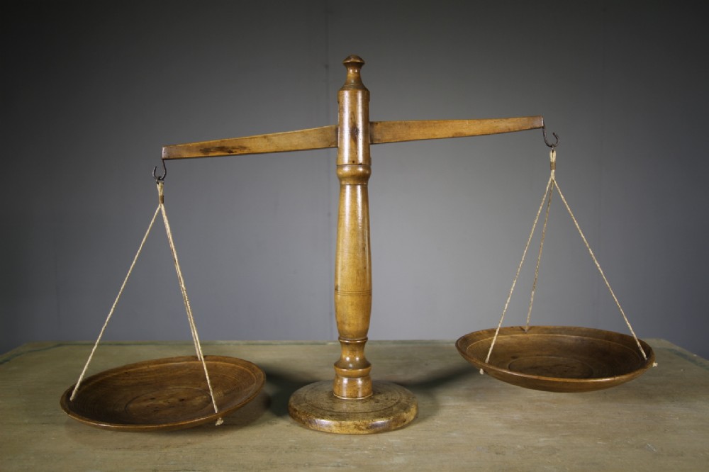 19th Century Antique Sycamore Dairy Scales