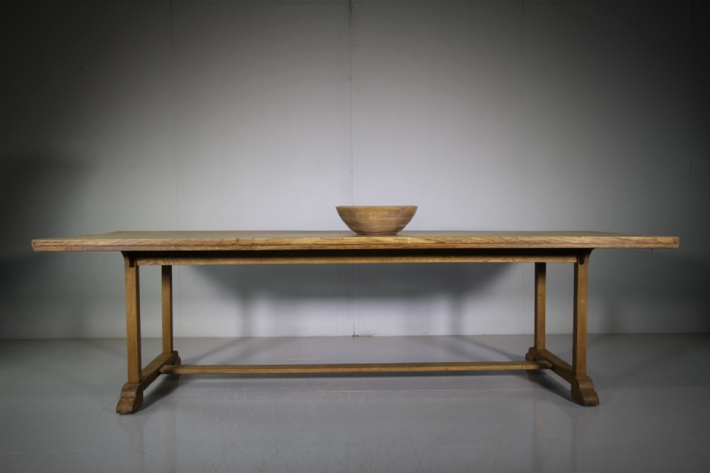 Large Edwardian Antique Oak Refectory Table