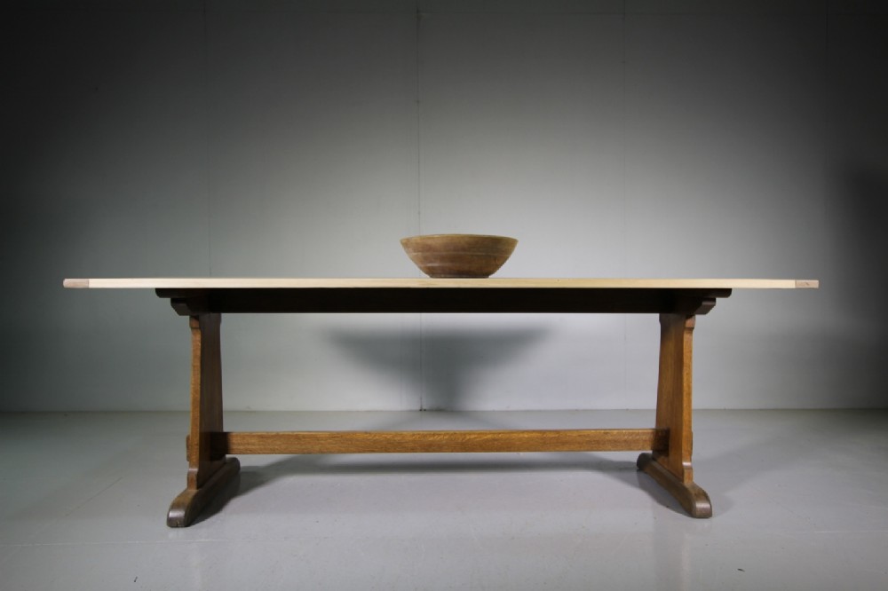 Edwardian Antique Oak Refectory Dining Table