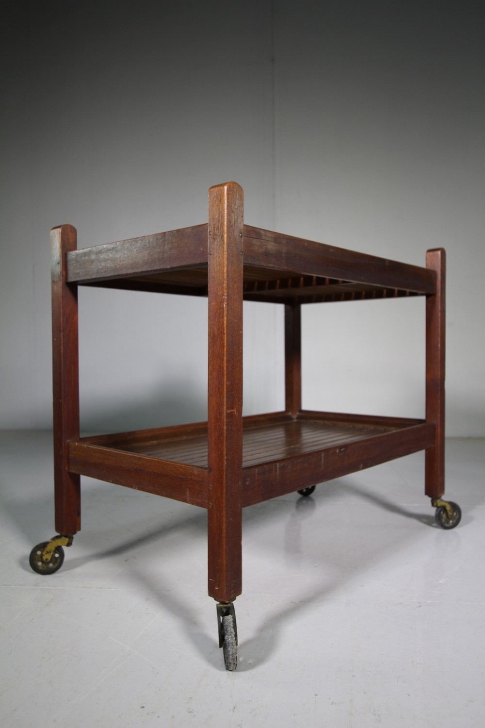 Edwardian English Antique Teak Trolley