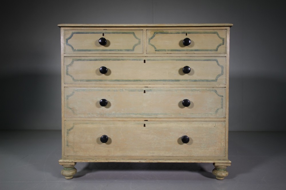 Beautiful Regency Original Painted Pine Antique Chest