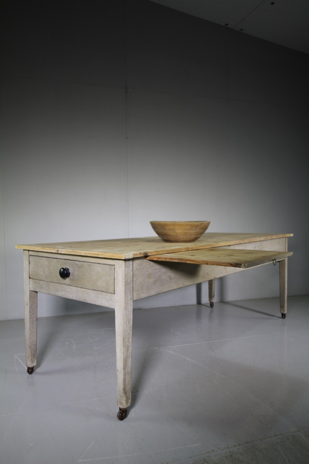 Georgian Antique Original Painted Pine Table with Bread Boards