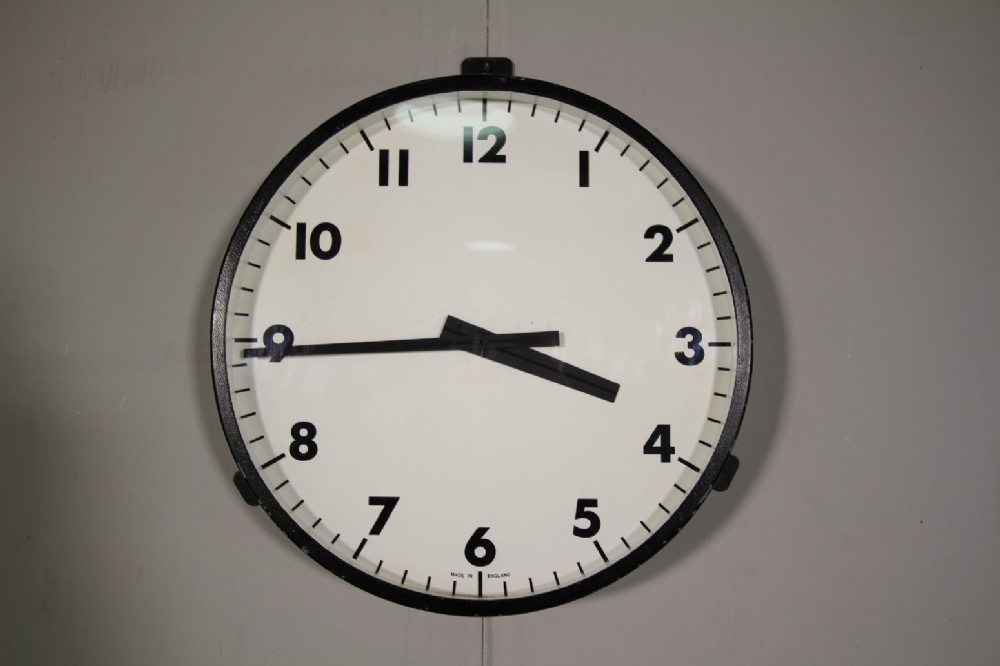 English 1960's Large Factory Wall Clock
