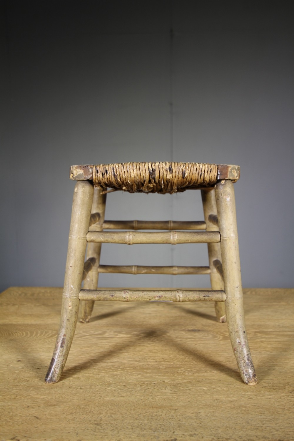 Regency Antique Simulated Bamboo Stool 