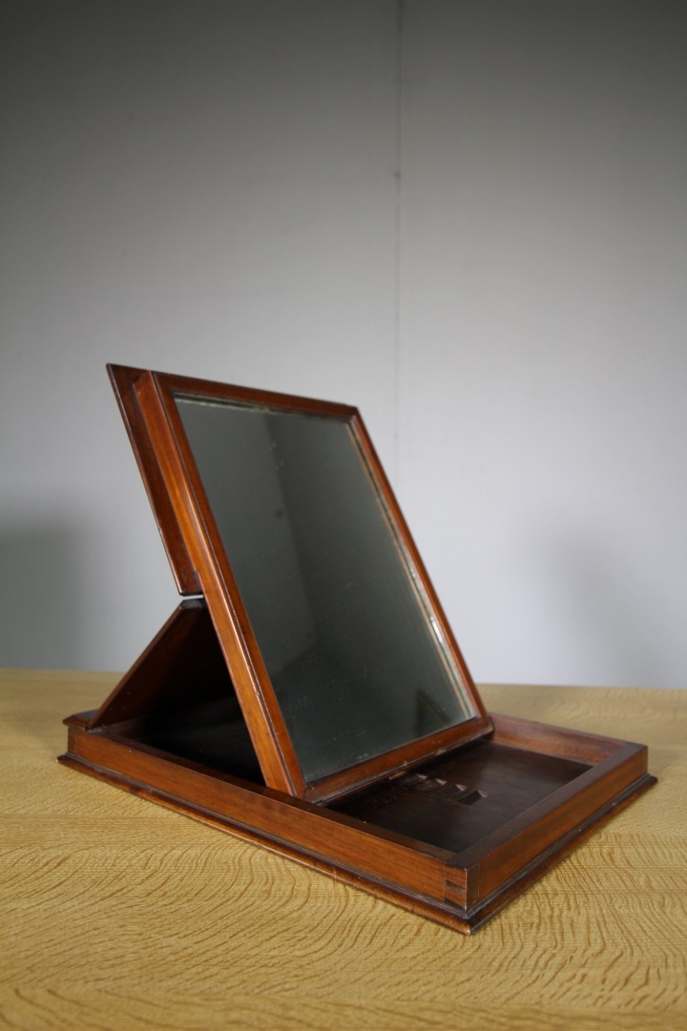 19th Century Antique Military Campaign Mahogany Folding Mirror