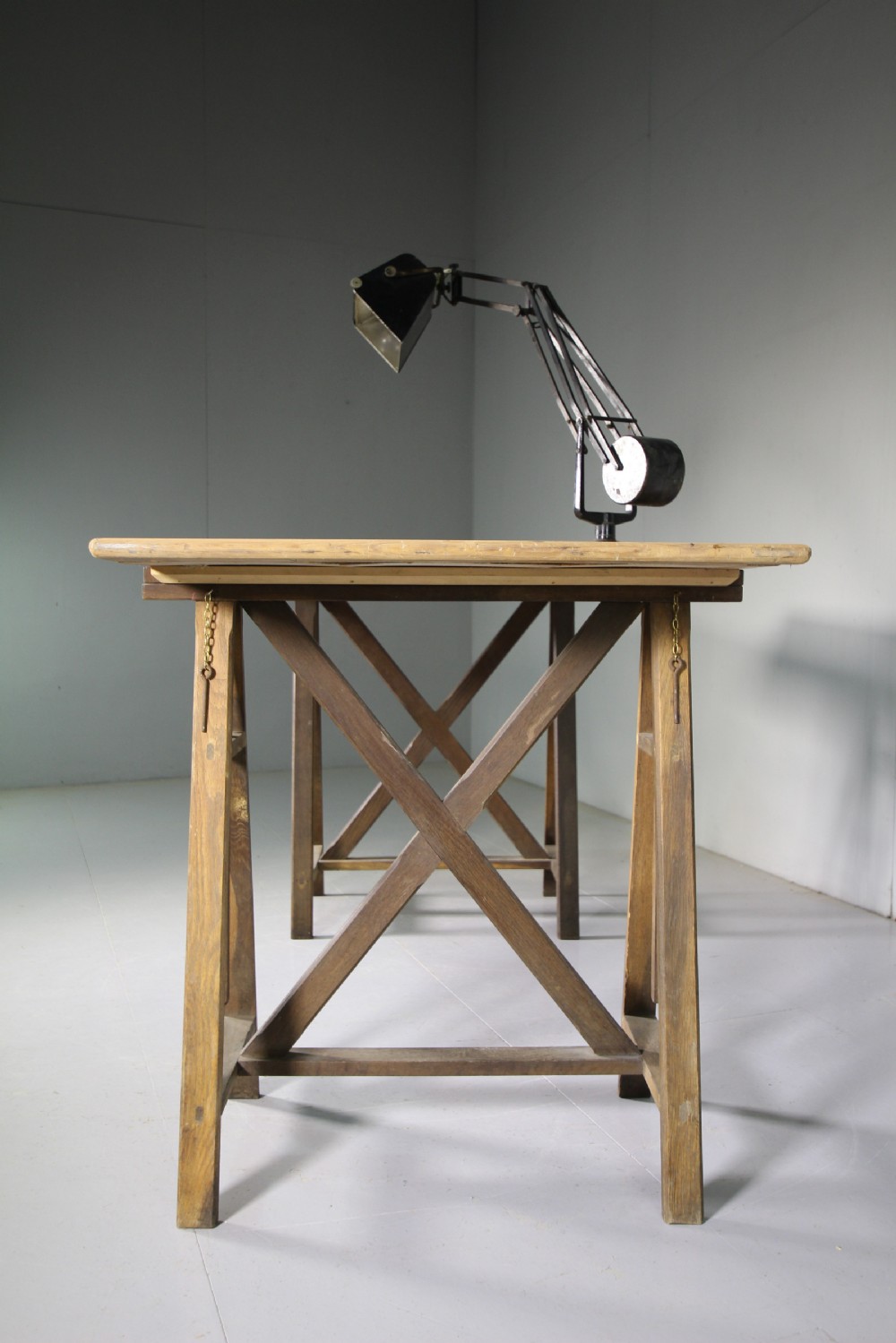 English Edwardian antique Architects Table  View III