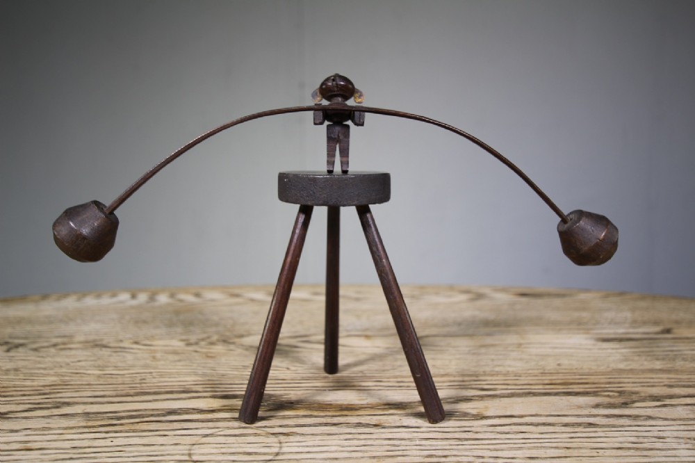 19th Century Equilibrist Antique Treen Balancing Toy