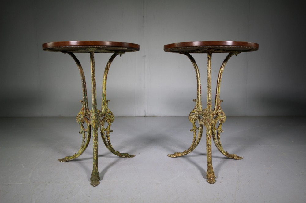 Pair of Regency Ornate Cast Iron Antique Tables