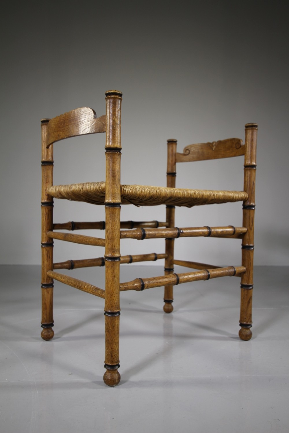 English Edwardian Simulated Bamboo Antique Stool