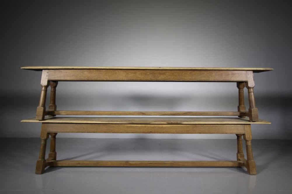 Great Pair of English Antique Oak Bench Seats