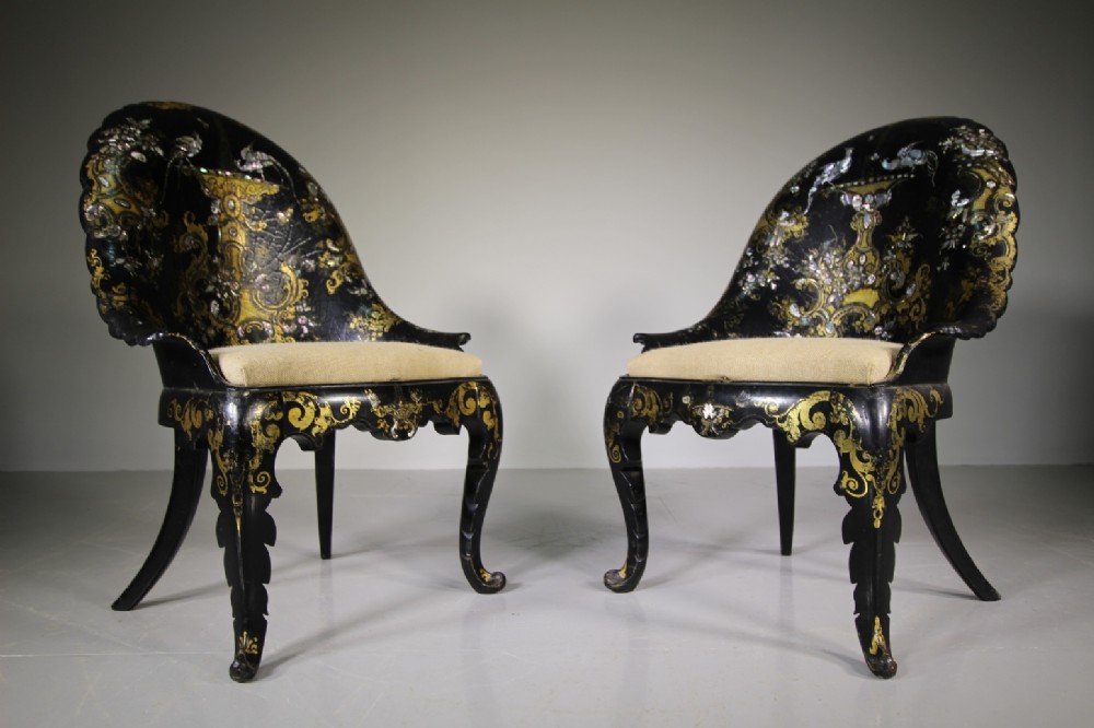 Pair Regency Antique Jennens & Bettridge Chairs