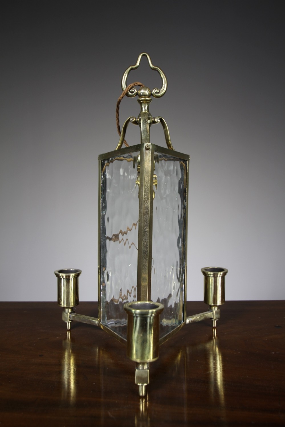 Quality Edwardian Antique Brass Lantern Fitting