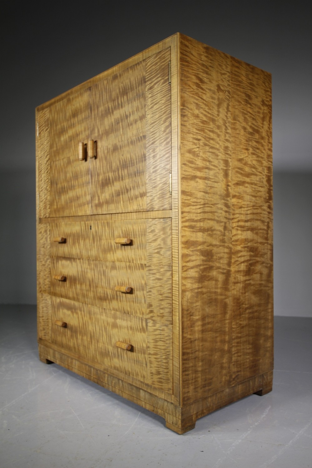 Wonderful Heals Antique Sycamore Tall Boy - Labelled