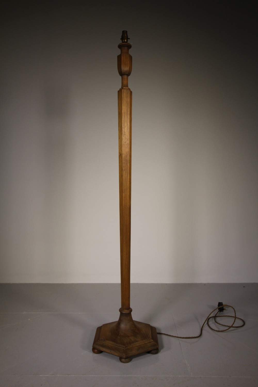 Heals 1930's Pale Walnut Standard Lamp